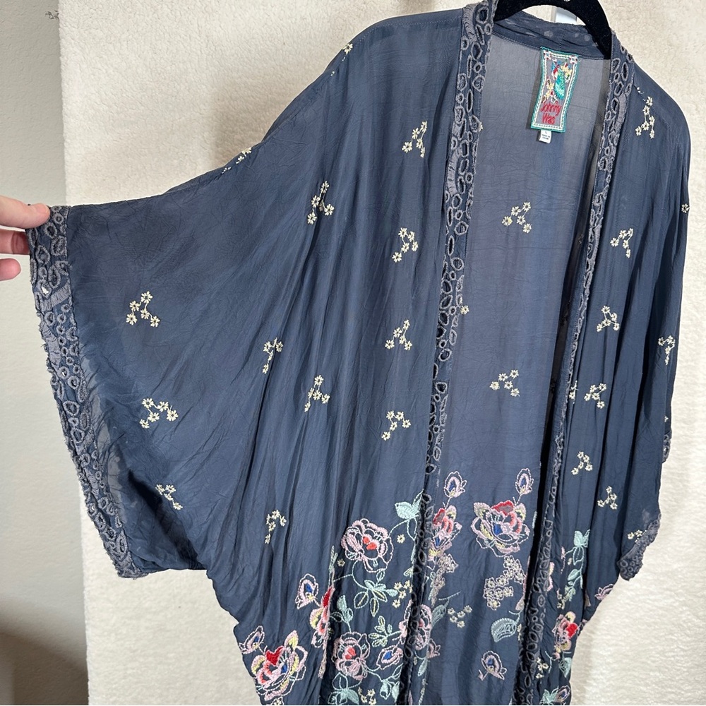 Johnny Was Blue Floral Kimono - Picture 9 of 11